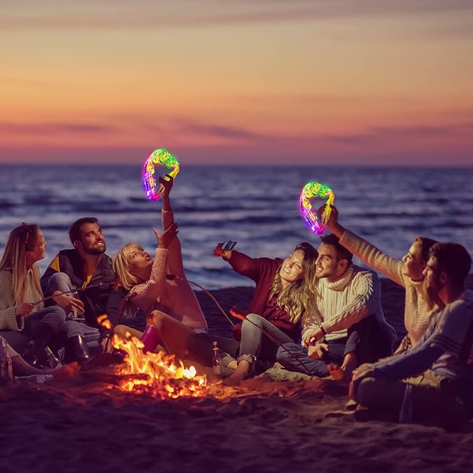 Aywewii LED Tambourine, Light Up Toys Handheld Musical Flashing Tamborine Sensory Toys Autism Toys Party Supplies for Birthday Anniversaries Gifts for Kids Adults Teens(Four Colors are Randomly Sent)-CubbioJoy