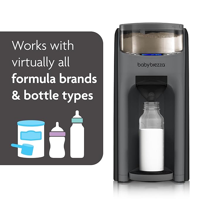 Baby Brezza New and Improved Formula Pro Advanced Formula Dispenser Machine - Automatically Mix a Warm Formula Bottle Instantly - Easily Make Bottle with Automatic Powder Blending, Charcoal-CubbioJoy