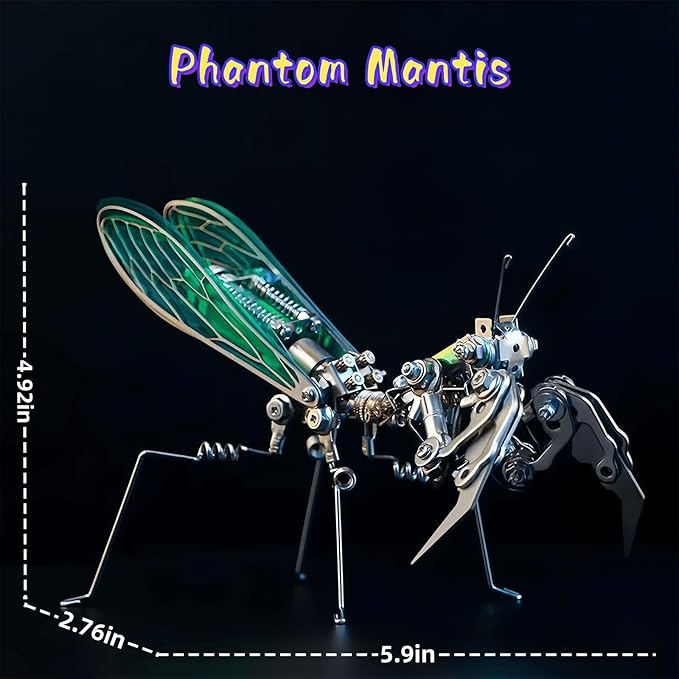 Adult 3D Metal Puzzle, Punk Mantis Metal Model Set，3D Puzzle Mechanical Insect Building Blocks, Fun DIY Assembly, high-end Men's Gifts.-CubbioJoy