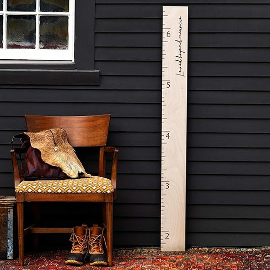 Boho Growth Chart for Wall Wooden Growth Chart for Kids, Height Chart for Wall, Kids Height Wall Chart, Kids Sizing Chart, Wall Height Chart for Kids - Love Beyond Measure, Natural-CubbioJoy