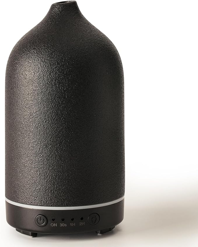 Diffuserlove Ceramic Diffuser Essential Oil Diffusers Aromatherapy Essential Oil Diffuser for Room Air Diffuser for Home Bedroom Stone Diffuser Black-CubbioJoy