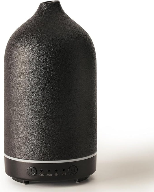 Diffuserlove Ceramic Diffuser Essential Oil Diffusers Aromatherapy Essential Oil Diffuser for Room Air Diffuser for Home Bedroom Stone Diffuser Black-CubbioJoy