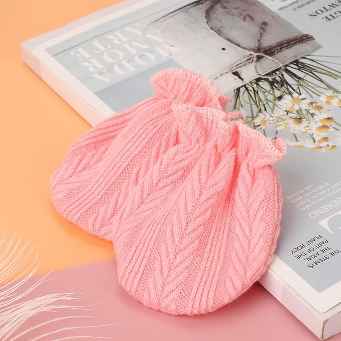 BQUBO Newborn Infant Toddler Mittens No Scratch Cotton Elastic Wrist Gloves Hypoallergenic for 0-6 Months Baby Boys Girls-CubbioJoy