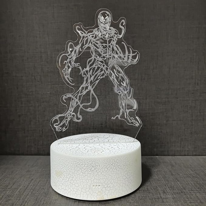 3D Alien Night Light, Super Hero Illusion Table Lamp with 16 Colors Remote Control Touch Lamp LED USB Night Light Desk Lamps Room Decorations Home Decor Holiday Gifts Birthday Gifts-CubbioJoy