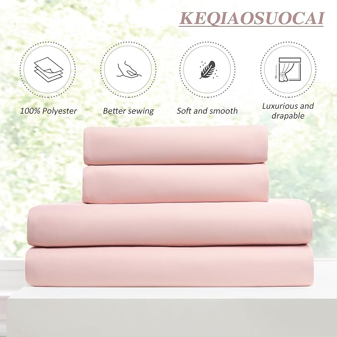 KEQIAOSUOCAI Custom Pleated Curtains Fabric Baby Pink Color, Heat Blocking Window Treatment for Bedroom Vertical Draft Blackout for Living Room 40 Wide by 90 Inch Long, 2 Panels, Pinch Pleat-CubbioJoy