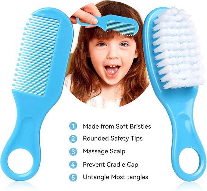 Baby Grooming Kit, Infant Safety Care Set with Hair Brush Comb Nail Clipper Nasal Aspirator,Baby Essentials Kit for Newborn Girls Boys-CubbioJoy