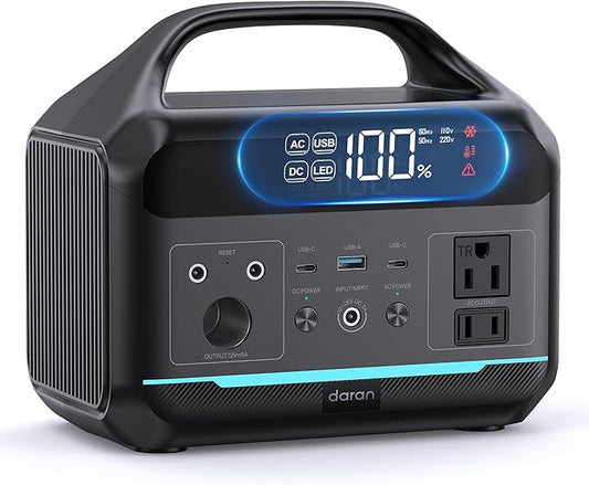 DARAN Portable Power Station 300W, 192Wh LiFePO4 Battery Backup, Solar Generator with 2 AC Outlets, USB-C PD 60W, LED Light, Lightweight Power Bank for Camping, RV, Travel, Home Emergency-CubbioJoy