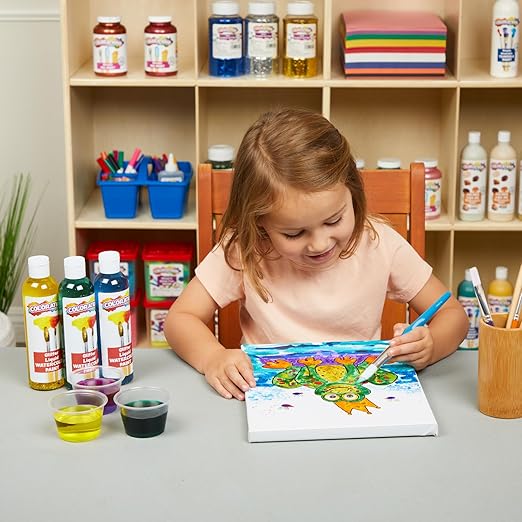 Colorations Paraben-Free Glitter Liquid Watercolor Paint, Set of 8 Vibrant Colors, 8 fl oz, Non-Toxic and Made in The USA-CubbioJoy