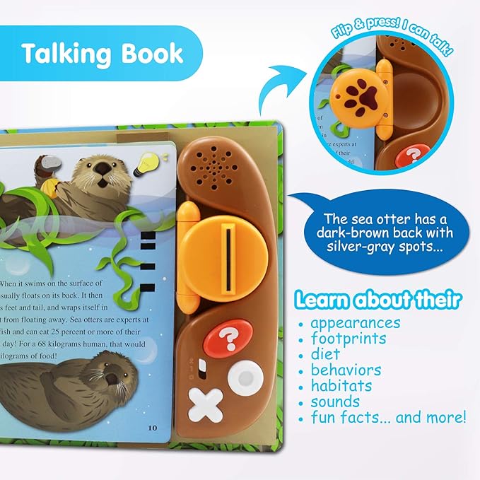 BEST LEARNING Book Reader Animal Kingdom - Educational Talking Sound Toy to Learn Animals with Quiz Games for Kids Ages 3 to 8 Years Old | Ideal 3-5 Boy or Girl Birthday Gift-CubbioJoy