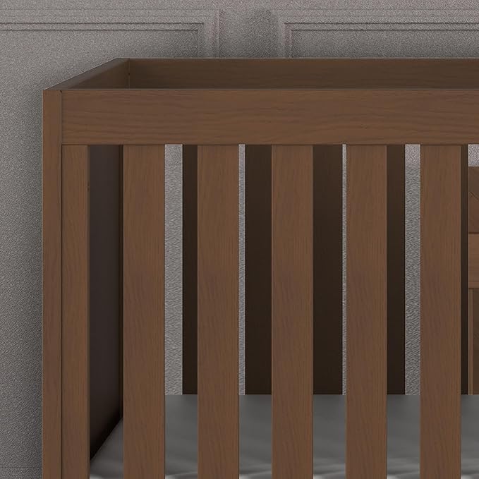 Child Craft Kieran 3 in 1 Convertible Crib, Baby Crib Converts to Day Bed, Toddler Bed, 3 Adjustable Mattress Positions, Non-Toxic, Baby Safe Finish (Toasted Chestnut)-CubbioJoy