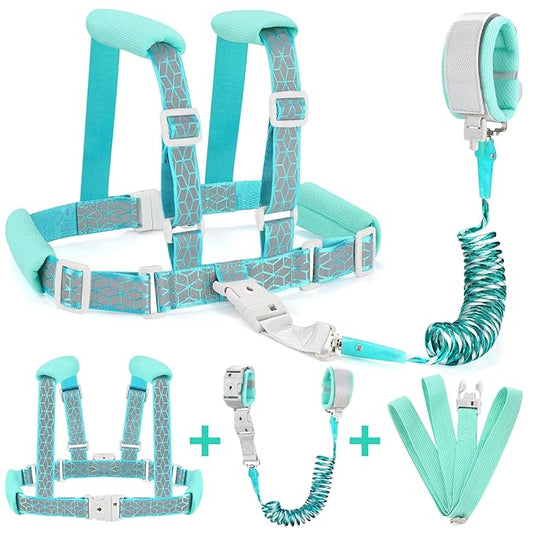 Accmor Toddler Harness Leash, Reflective Kid Harness with Anti Lost Wrist Link, Harness Leash for Toddlers, Child Walking Harness Kids Leash Wristband Belt with Lock for Baby Boys Girls to Outdoor-CubbioJoy