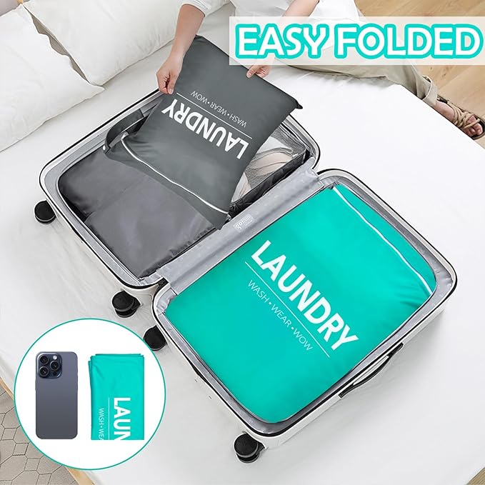 2 Pcs Large Travel Laundry Bag Waterproof Wet Dry Bag Washable Dirty Clothes Bag for Gym Clothes Laundry Wet Clothes Swimming Yoga-CubbioJoy