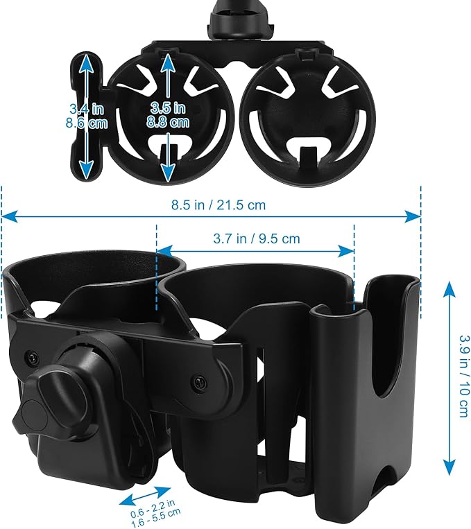 Accmor Universal Cup Holder, Stroller Cup Holder, 360° Rotatable Large Caliber Designed Bottle Holder for Stroller, Bike, Wheelchair, Walker, Scooter-CubbioJoy