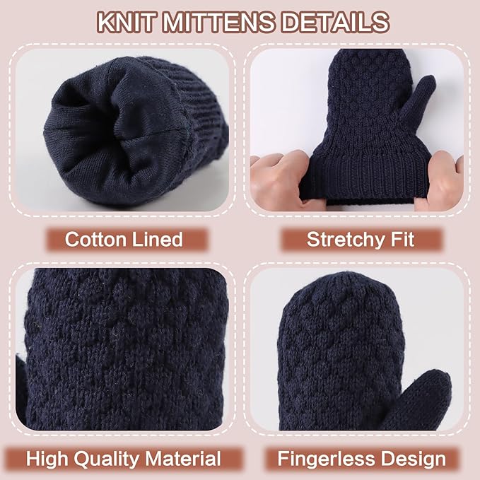 Baby Knit Mittens Toddler Boys Girls Gloves Winter Infant Newborn No Scratch Mitten 0-3 Years-CubbioJoy