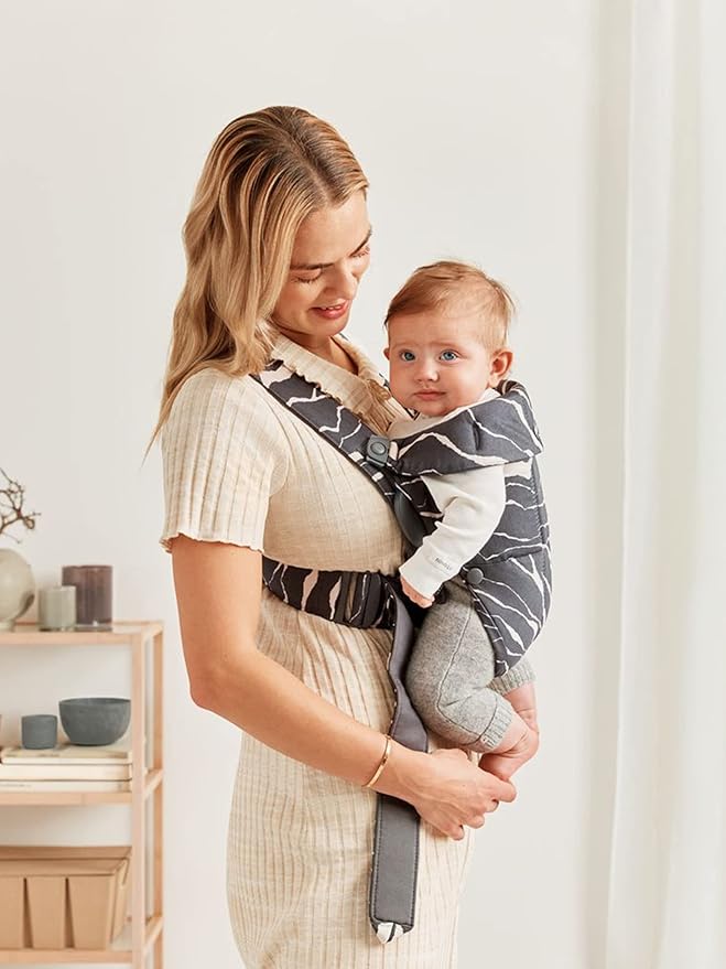 BabyBjörn Baby Carrier Mini, Anthracite/Landscape Print, Cotton | Newborn Carrier (7-25 lbs), Ergonomic, Easy-to-Use-CubbioJoy