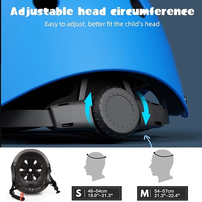 Kids Bike Helmet Set Adjustable for Children, Boys, Girls and Teenagers Aged 3-8 Years Includes Elbow, Knee, Wrist Guards Children's Helmet Protection Set for Bikes SkateboardsRollerskates-CubbioJoy