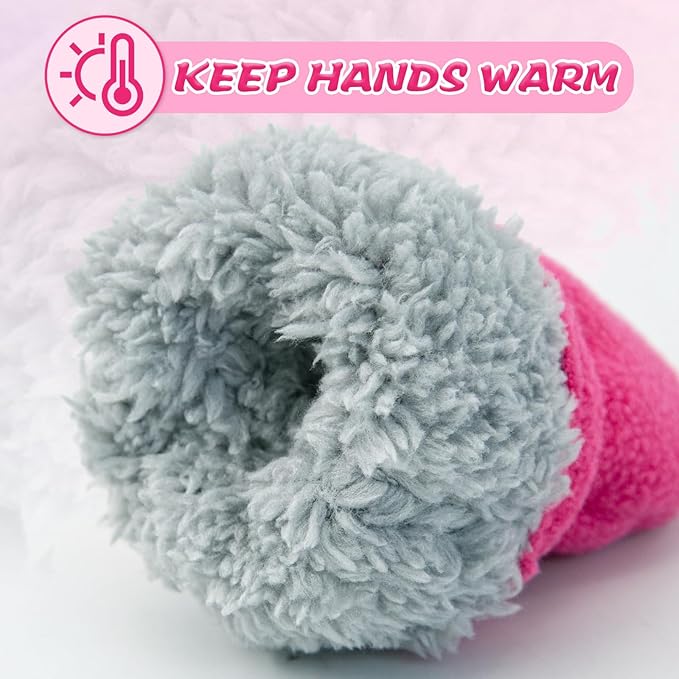 BAVST Baby Toddler Winter Mittens Girls Warm Fleece Lined Gloves Kids Sherpa Lined Mittens for Boys-CubbioJoy