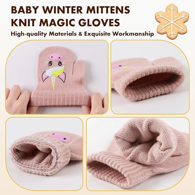 Baby Winter Mittens Toddler Stretch Knit Gloves Magic Warm Glove for Baby Boys Girls-CubbioJoy