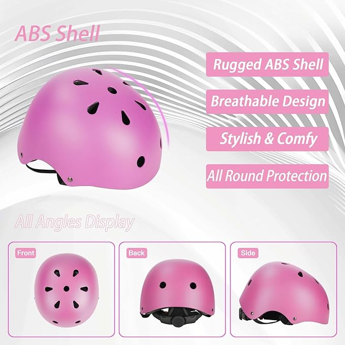Kids Bike Helmet Set Adjustable Helmet for Ages 3-15 Kids Toddler Boys Girls Youth, Multi-Sport Bicycle Skateboarding Football Rollerskating Scooter Rollerblade Balance Bike Helmets-CubbioJoy