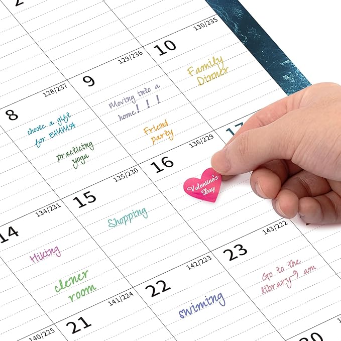 2025 Calendar, Wall Calendar 2025-2026 (17"x22") with Lines, Monthly Calendar from Jan 2025 to Jun 2026, Vertical Large Monthly Family Calendar 2025 for Wall, Calendario 2025-CubbioJoy