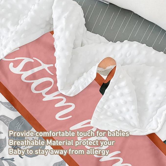 Custom Name Crib Bedding Set - Fox Theme, Personalized Nursery Bedding 3-Piece Set– Soft Blanket, Fitted Sheet, Changing Pad Cover – for Newborns Girls Nursery Gifts-CubbioJoy