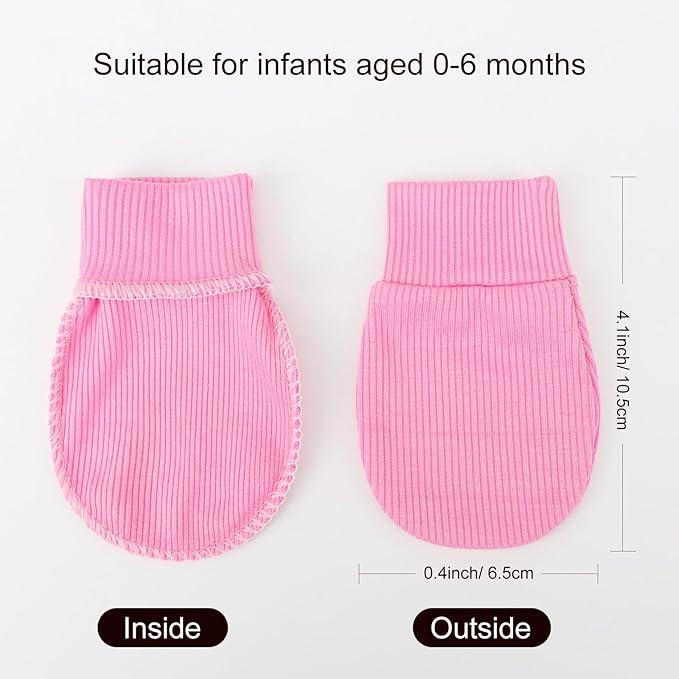BQUBO 6 Pairs Newborn Baby Boys Girls Mittens 0-6 Months Unisex-Baby Infant Mittens Elastic No Scratch Wrist Gloves-CubbioJoy