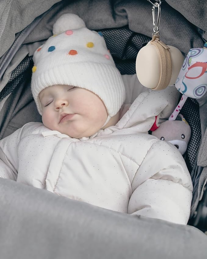 Carrying Case for Babelio White Noise Machine, Mini Sound Machine Protective Compact Traveling Storage Bag, Scratches Shockproof Waterproof (Only Case) (Beige, S)-CubbioJoy