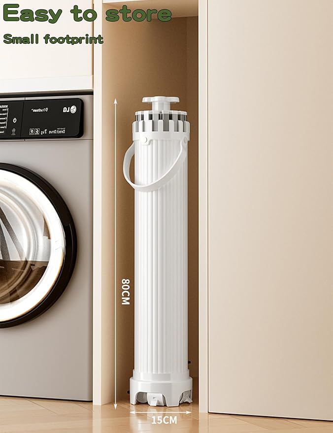 4-Legged Foldable and Portable Clothes Drying Rack,Collapsible Octopus Drying Rack with Wheels and Aluminum Rods,360°Rotatable Design for Indoor Outdoor Use-White-CubbioJoy