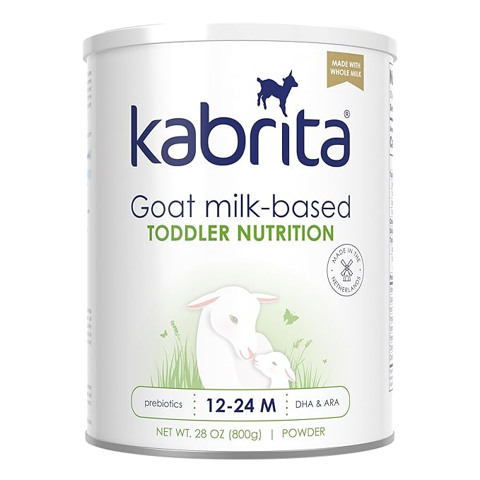 Kabrita Goat Milk Toddler Nutrition, 12-24 Months - Easy to Digest, Contains Vitamin D, Calcium, Iron, DHA, Non-GMO - Gentle on Sensitive Tummies - Supports Gut Health & Sleep - 28oz.-CubbioJoy
