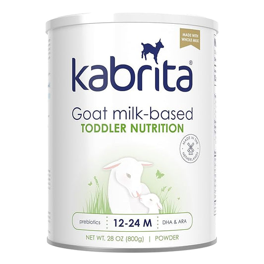 Kabrita Goat Milk Toddler Nutrition, 12-24 Months - Easy to Digest, Contains Vitamin D, Calcium, Iron, DHA, Non-GMO - Gentle on Sensitive Tummies - Supports Gut Health & Sleep - 28oz.-CubbioJoy