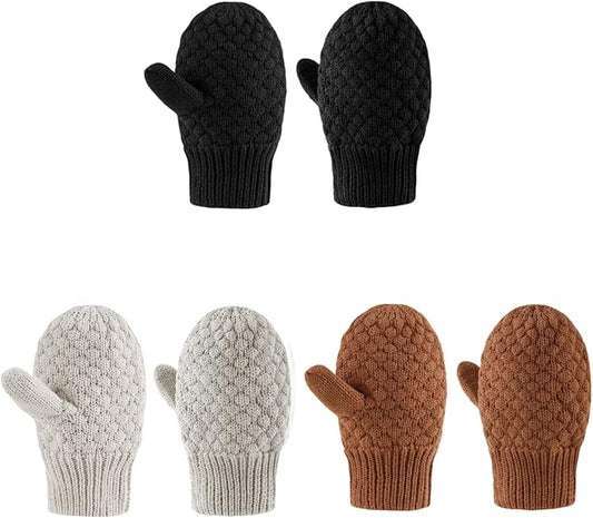 Baby Knit Mittens Toddler Boys Girls Gloves Winter Infant Newborn No Scratch Mitten 0-3 Years-CubbioJoy