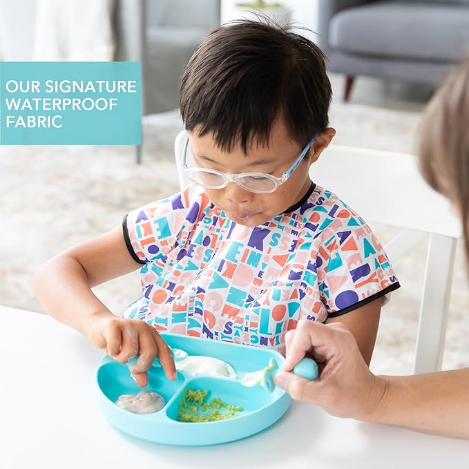 Bumkins Bibs - Toddler Bibs, Waterproof, Large for 1-3 Years, Short Sleeve-CubbioJoy