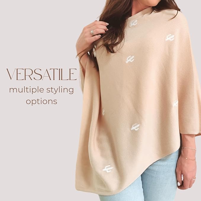 Breathable Nursing Cover Poncho – Stylish Multi-Use Breastfeeding Scarf, Car Seat Cover & Baby Blanket for Modern Moms-CubbioJoy