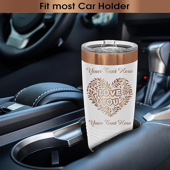 iProductsUS Personalized Gift For Women Mother's Day & Cruises - 20oz, Custom Tumbler w/Spill Proof Lid - Insulated Travel Coffee Mug - Stainless Steel Double Wall Coffee Tumbler, Cup (Rose Gold)-CubbioJoy