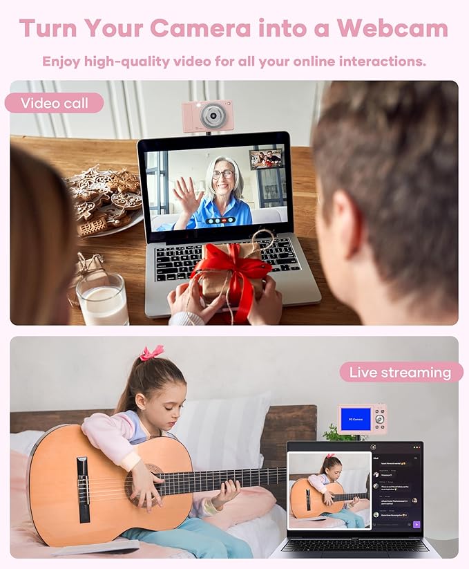 Digital Camera, 56MP FHD 1080P Point & Shoot Camera with 32GB SD Card, 2 Batteries, and Lanyard, Ideal for Kids & Teens, Suitable Gift for Girls-CubbioJoy