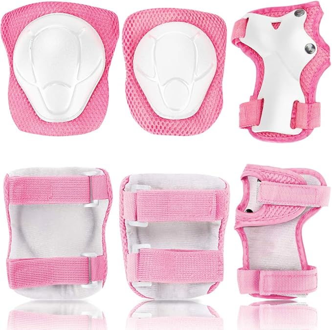 KAMUGO Kids Bike Helmet, Toddler Helmet for Ages 2-8 Boys Girls with Sports Protective Gear Set Knee Elbow Wrist Pads for Skateboard Cycling Scooter Rollerblading-CubbioJoy