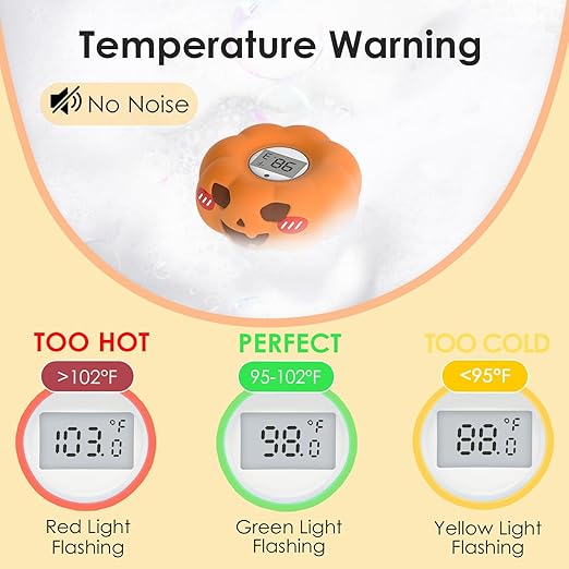 Baby Water Thermometer for Bath Tub Safety - Room & Bath Thermometer for Infants with Temperature Warning - Floating Bathing Toy Gift for Toddlers Newborn Girls Boys-CubbioJoy