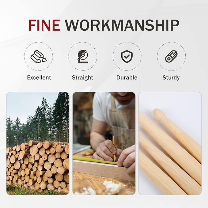 5A Wood Drum Sticks for Kids: 2 Pairs Drumsticks for Electronic Drumming Children Adults Beginner Percussion Accessories-CubbioJoy