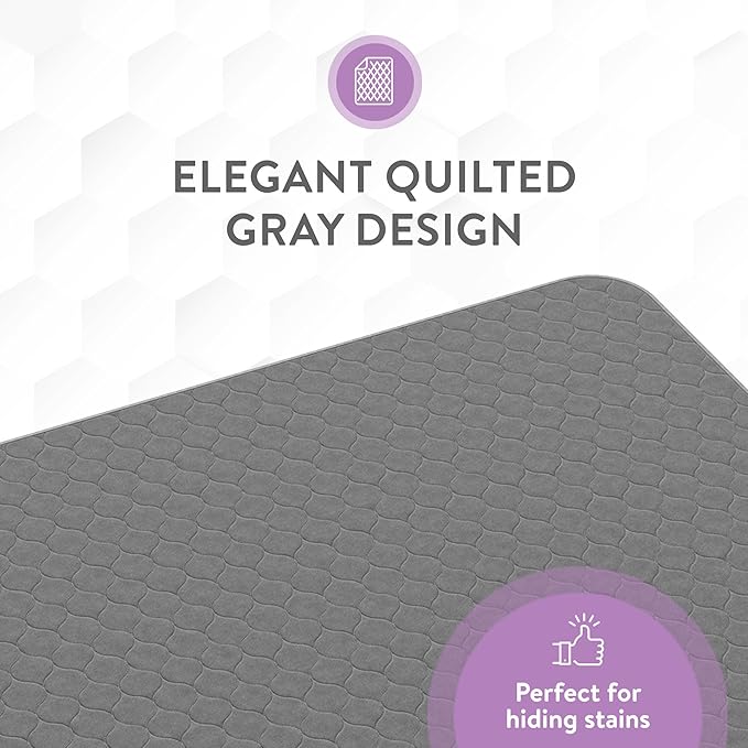 Inspire Underpads | Stain Hiding Gray Reusable Incontinence Bed Pads | Waterproof Mattress Pad | for Adults Babies and Dogs (34 X 52)-CubbioJoy