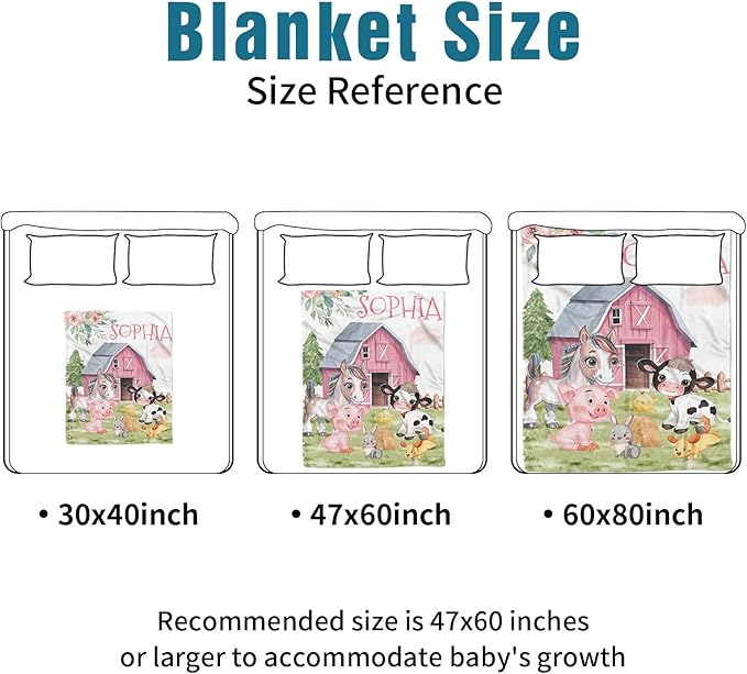 Custom Name Crib Bedding Set - Animal House Design, Personalized Baby Nursery Bedding 3-Piece Set– Soft Blanket, Fitted Sheet, Changing Pad Cover – for Newborns Girls Nursery Gifts-CubbioJoy