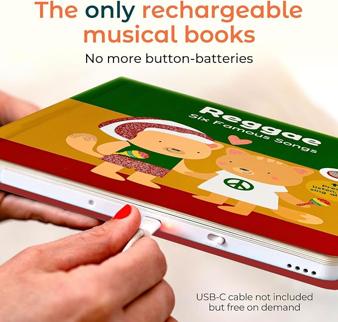 Cali's Books Reggae Musical Book for Toddlers 1-3 with Favorite Bob Marley Songs. Sound Book for Toddlers 1-3 for Kids-CubbioJoy