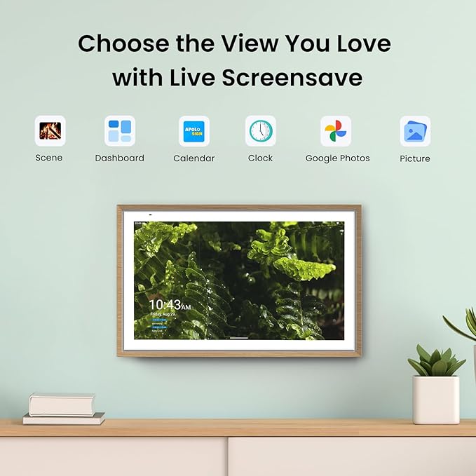 ApoloSign 15.6-inch Digital Calendar: Dual Mode Calendar with Google Play & Multi-calendar Sync, Electronic Planner & Chore Chart, Smart Touchscreen, Interactive Display for Family Schedules (Teak, 15.6")-CubbioJoy