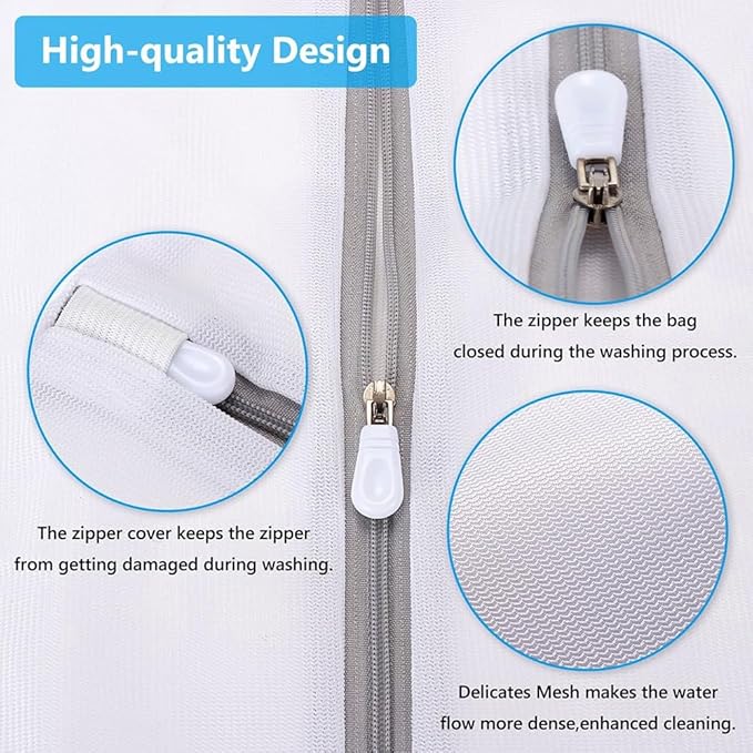 3Pcs Mesh Laundry Bags for Washing Delicates,with Upgrade the hanging ring,lingerie bags for washing delicates,Travel bag (1 Large 16x20,1 Medium 12x16,1 bra laundry bag)-CubbioJoy