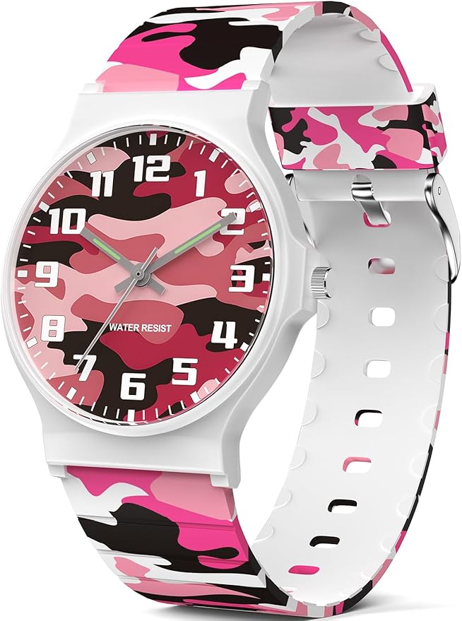 Kids Analog Watch Boys Girls, 30M Waterproof, Sports Watch for Boys, Easy to Read Children's Thin Dial Wrist Watches with Soft Band, for Ages 5-15 Kids Great Birthday Gifts Christmas Day-CubbioJoy