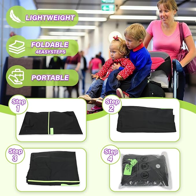 Car Seat Travel Bag for Airplane: Carseat Bags for Air Travel, Waterproof Durable Carrier Cover for Infant & Toddler Car Seats,Portable Carseat Cover with Shoulder Straps and 2 Luggage Tags-CubbioJoy