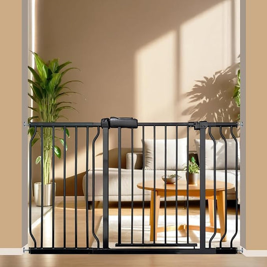 Baby Gates Extra Wide 48-53 Inch Large Baby Gate for Stairs Tension Pet Dog Gates Indoor for Doorways No Drilling Pressure Mounted Pet Gates for Kids-CubbioJoy