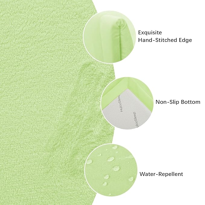 Baby Play Mat for Floor,1.3"Thick Elasti-Foam 50x50 Playpen Mat for Toddlers Infant kids,Water-Repellent Soft Velvet for Tummy Time,Non-Slip Backing for Crawling,Tatami Style(Light Green)-CubbioJoy