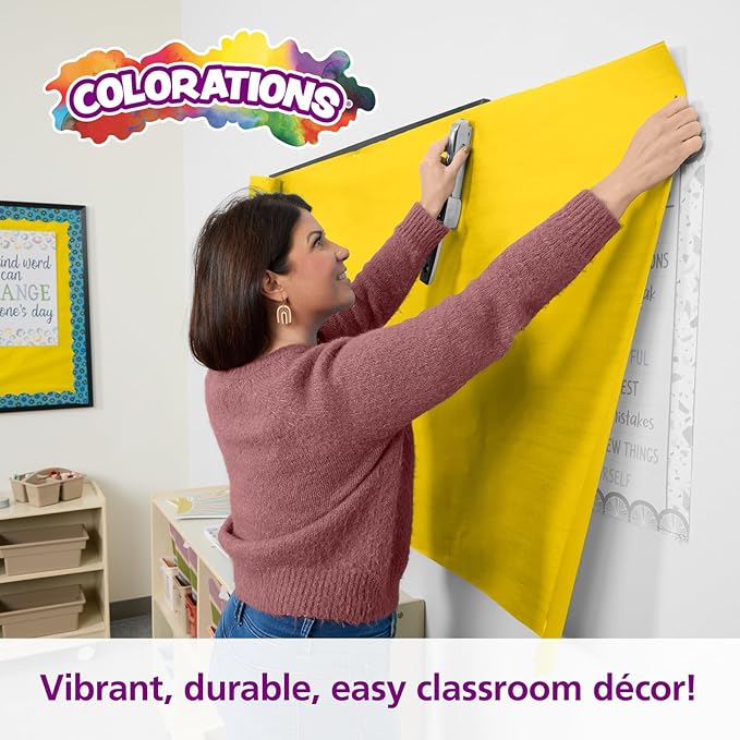 Colorations Dual Surface Paper Roll Classroom Supplies for Arts and Crafts Yellow (36" x 1000') (Item # DSYE)-CubbioJoy