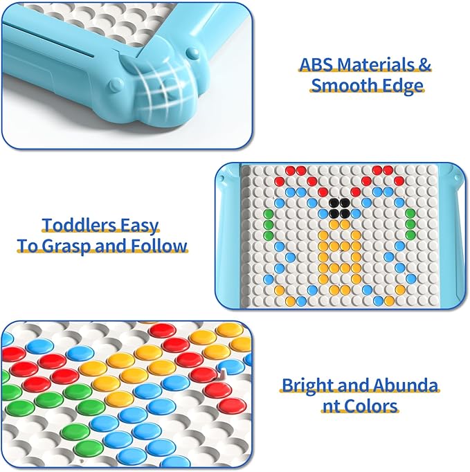 2-IN-1 Large Magnetic Drawing Board for Toddlers Kids, Magnetic Color and Number Maze, Magnetic Dot Art Board for Kids, Montessori Education Travel Toys for Boys Girls Age 3 4 5 6 7 8 Years Old-CubbioJoy