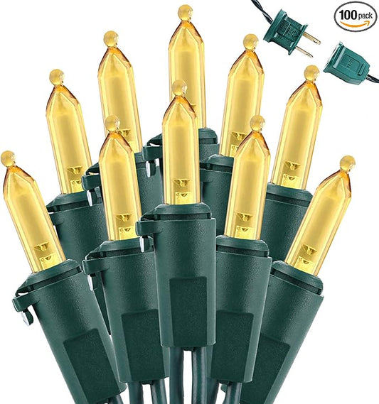 Brizled Mini Christmas Lights, 33ft 100 LED Christmas String Lights Connectable, UL Certified Energy Saving Xmas Tree Light for Indoor Outdoor Bedroom Wedding Party Xmas Tree Decoration, Warm White-CubbioJoy